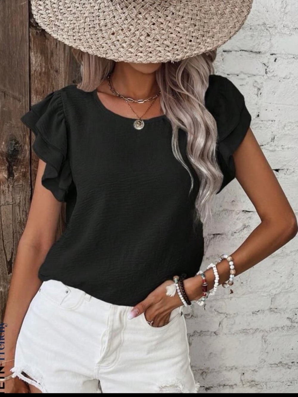 Milk & Honey Black Cap Sleeve Top